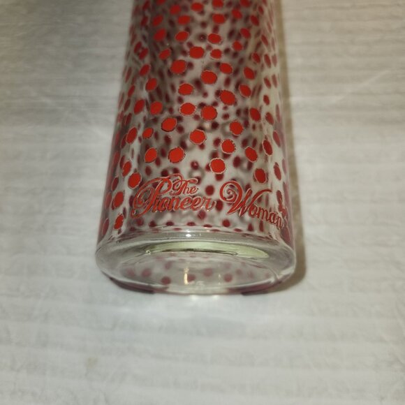 The Pioneer Woman Glass Water Bottle with Red Polka Dots 20 oz Bamboo Lid - Picture 3 of 6